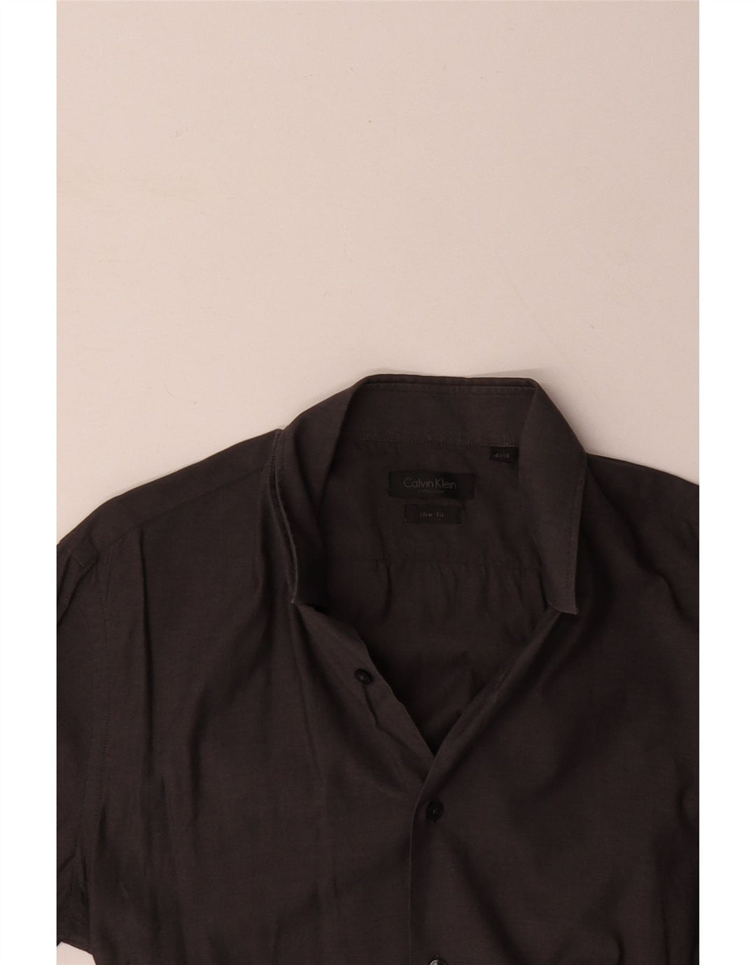 CALVIN KLEIN Herren Slim Fit Hemd Größe 41 16 Large Grau