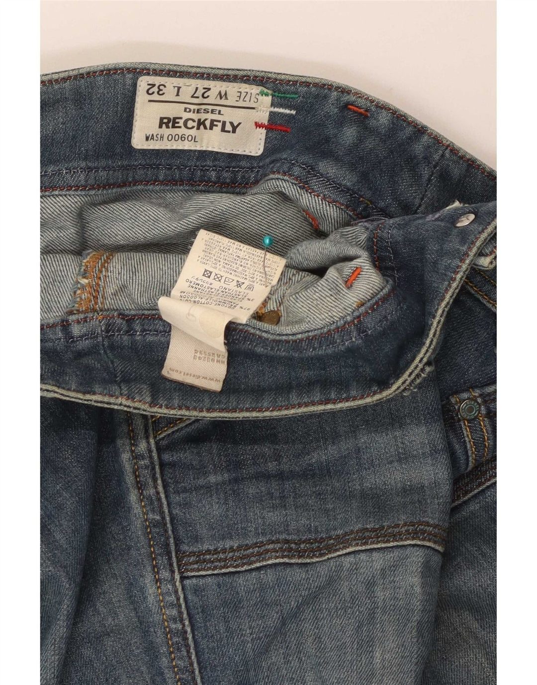 Diesel Damen Reckfly Bootcut Jeans W27 L32 Blaue Baumwolle
