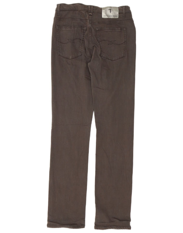 Trussardi Jeans Gerade Freizeithose für Damen W27 L31 Braunes Lyocell