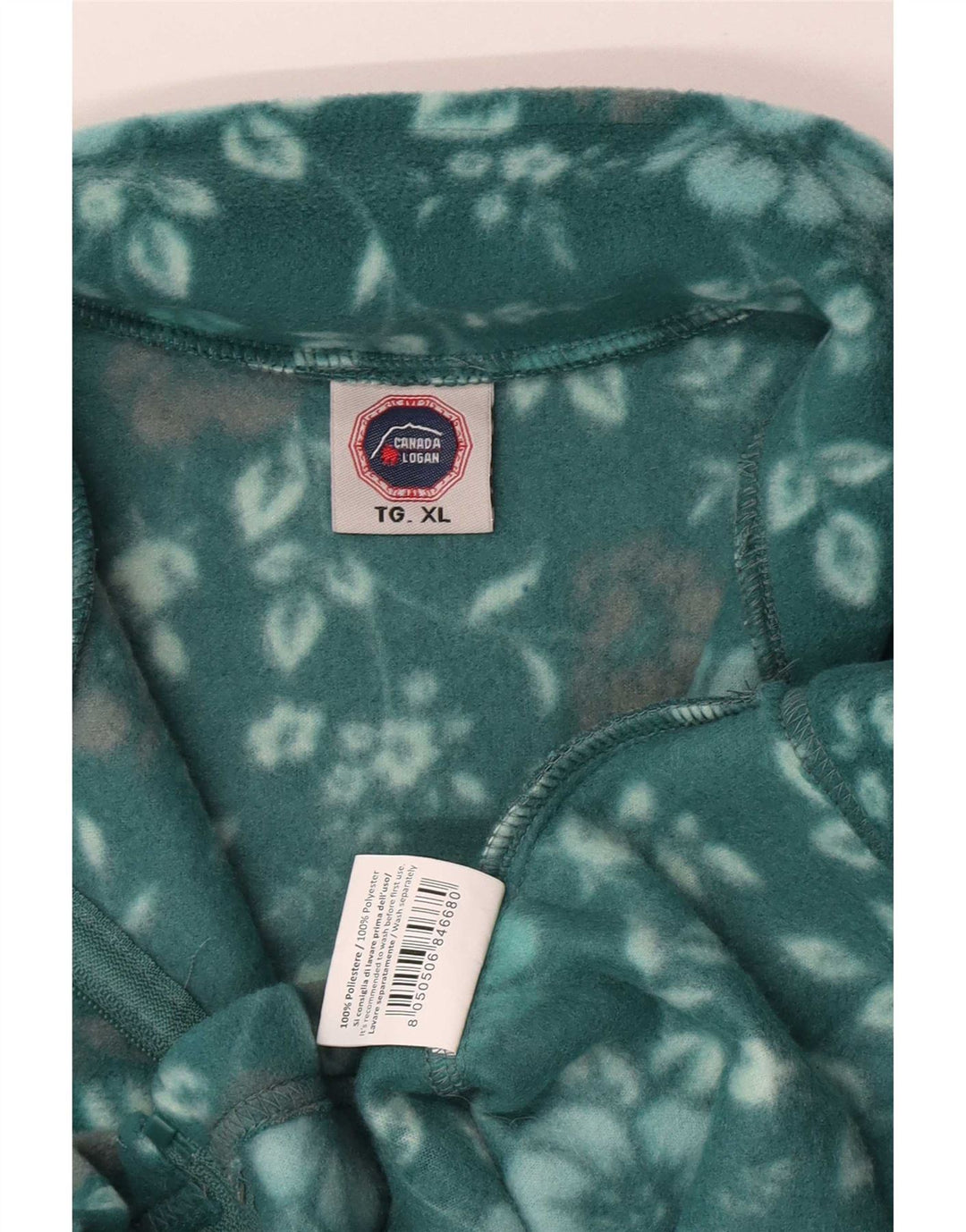 Kanada Logan Damen Fleecejacke UK 18 XL Grün geblümtes Polyester