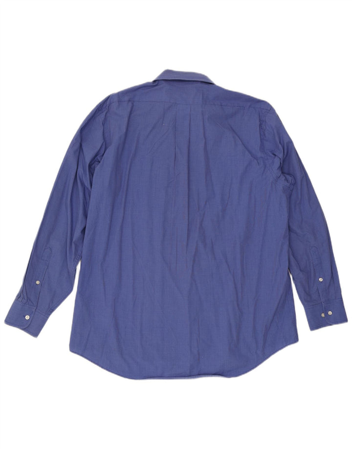 Chaps Herren-Hemd mit klassischer Passform, Größe 17, XL, blaue Hahnentritt-Baumwolle