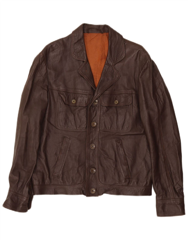 Vintage Herren Lederjacke UK 36 Small Brown