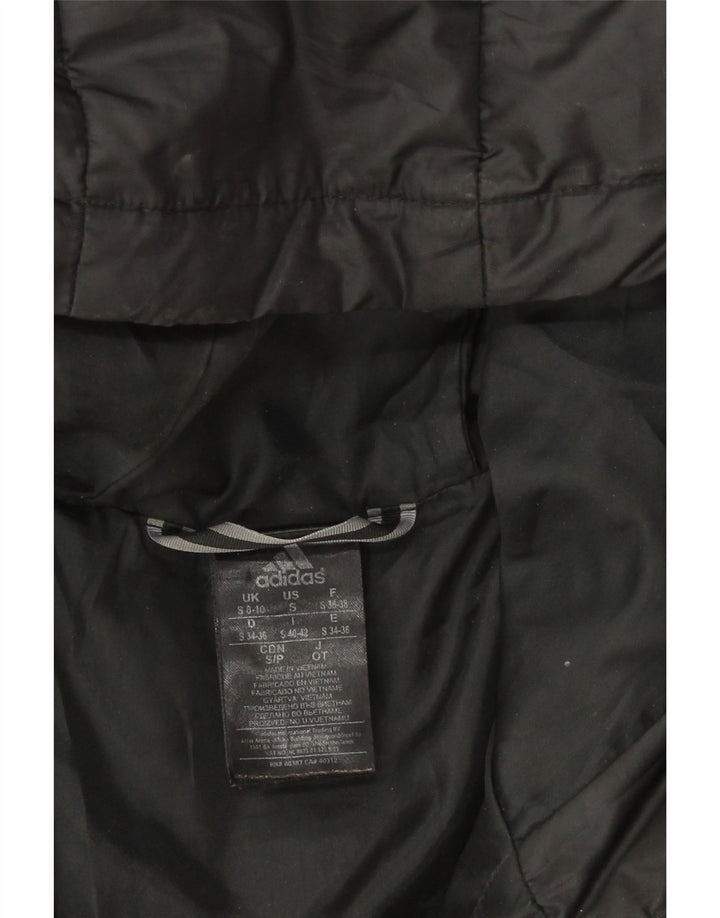 Adidas Damen-Jacke mit Kapuze, gepolstert, UK 8/10, Größe S, Schwarz, Polyester