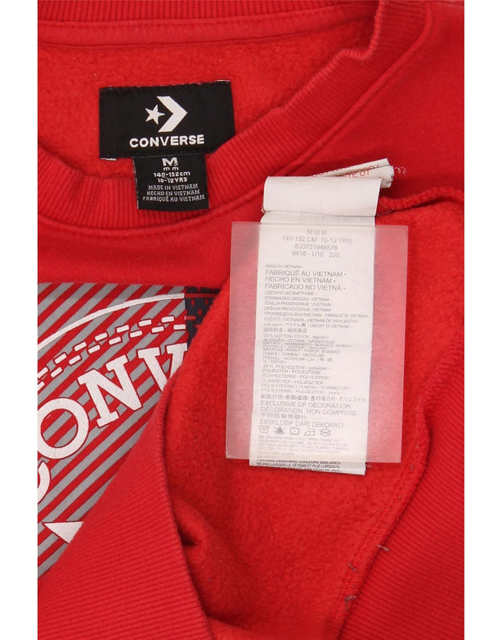 Converse Sweatshirt-Pullover mit Grafik für Jungen, 10–11 Jahre, mittelrote Baumwolle