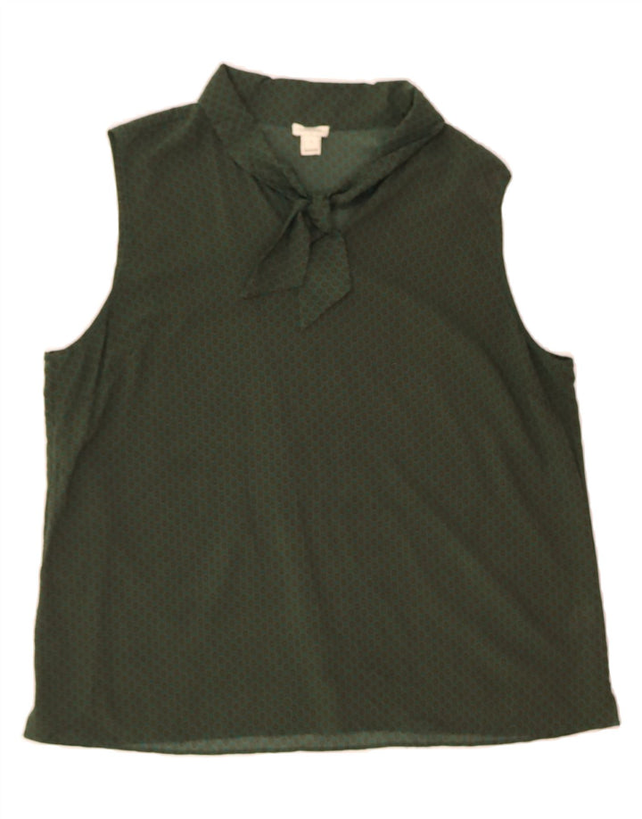 J. CREW Womens Sleeveless Blouse Top UK 16 Large  Green Argyle/Diamond Vintage J. Crew and Second-Hand J. Crew from Messina Hembry 