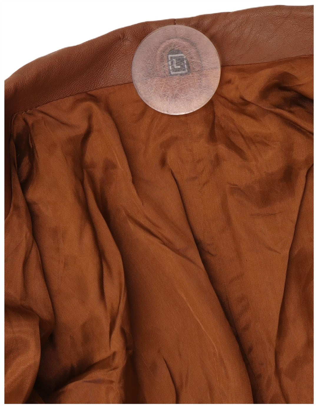 Vintage Damen 1 Knopf Leder Blazer Jacke UK 16 Large Braun