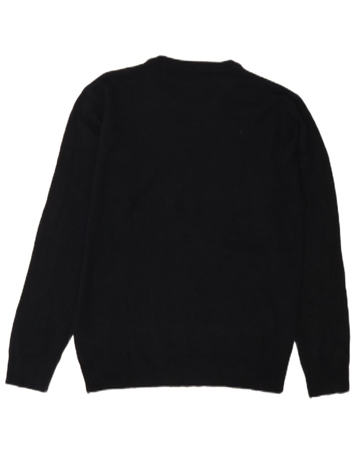 PIERRE CARDIN Herren-Pullover mit Rundhalsausschnitt, Größe S, Schwarz, Acryl