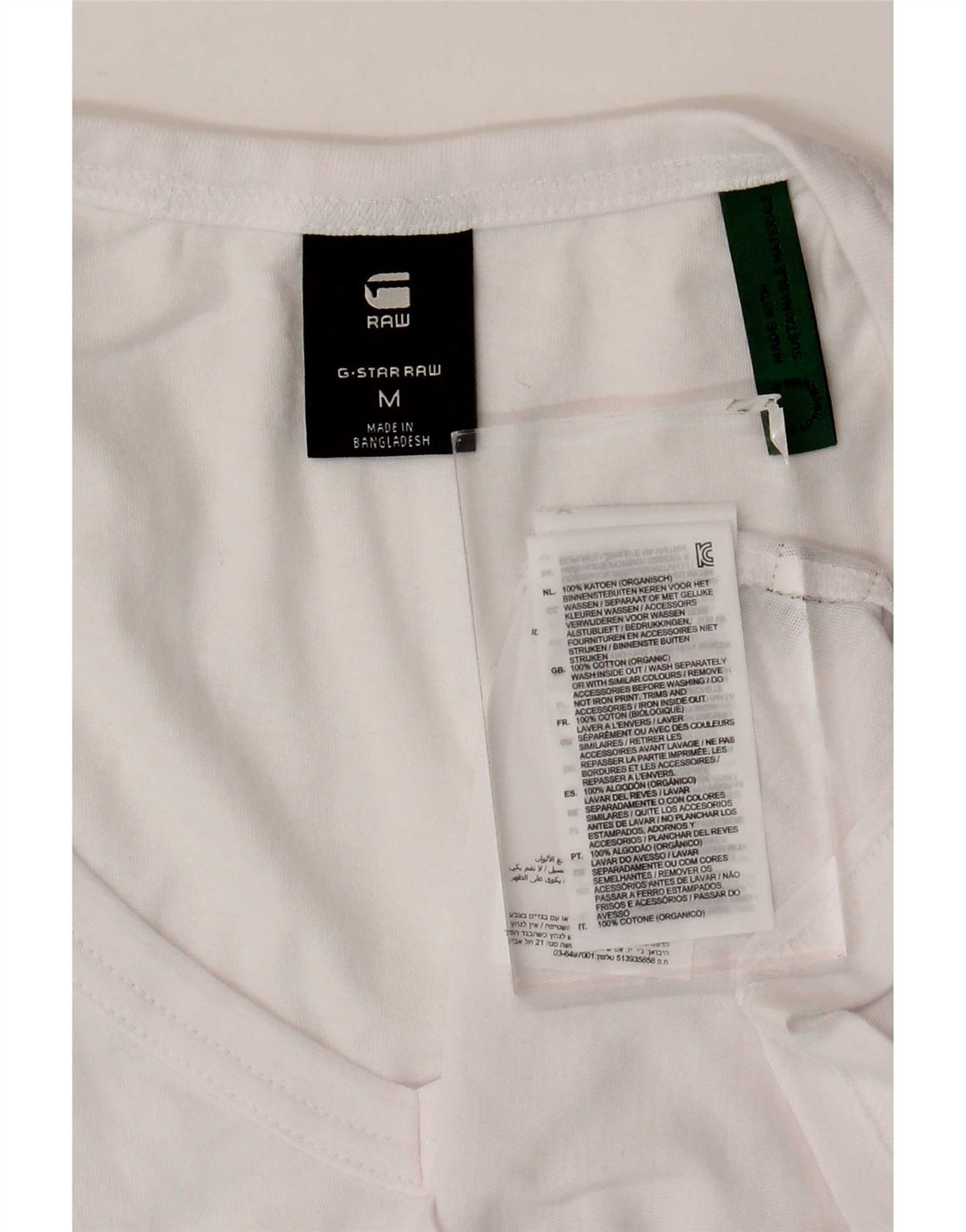 G-Star Damen T-Shirt Top UK 12 Mittelweiße Baumwolle