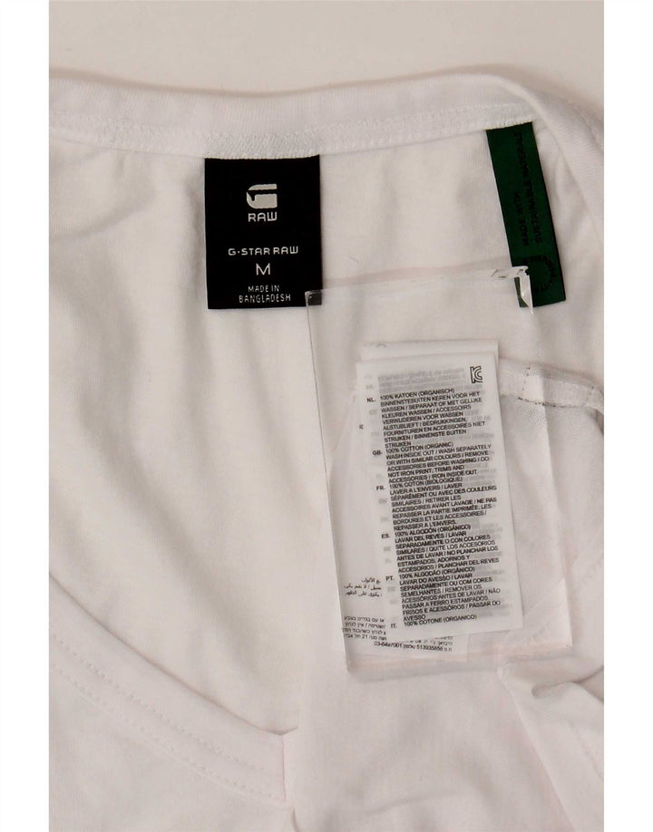 G-Star Damen T-Shirt Top UK 12 Mittelweiße Baumwolle