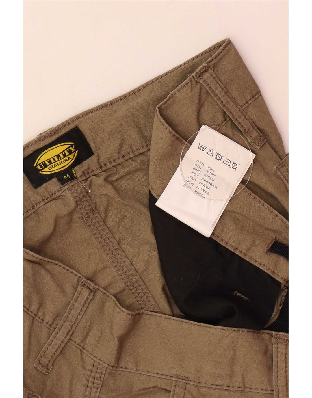 Diadora Herren Cargoshorts Medium W32 Khaki Baumwolle
