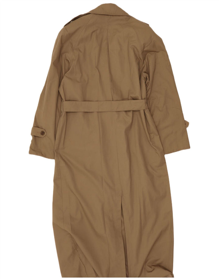 Vintage Damen Longline Übergroßer Trenchcoat IT 40 Small Beige Polyester