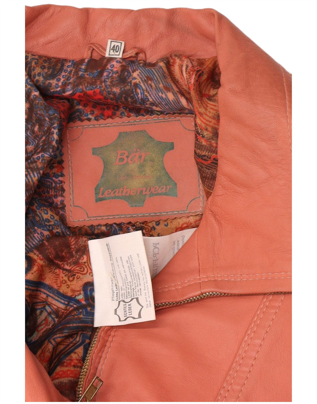 Vintage Damen Übergroße Lederjacke EU 40 Mittelrosa Leder