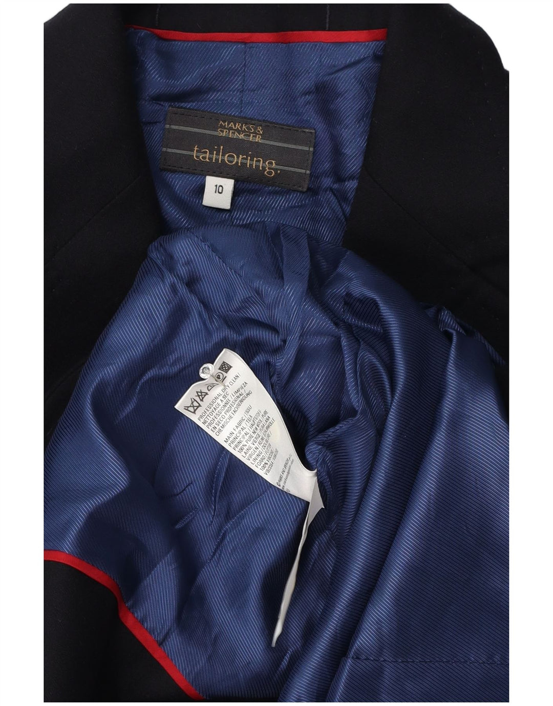 Marks & Spencer Damen-Blazerjacke mit 2 Knöpfen, Größe S, Marineblau, Wolle, UK 10