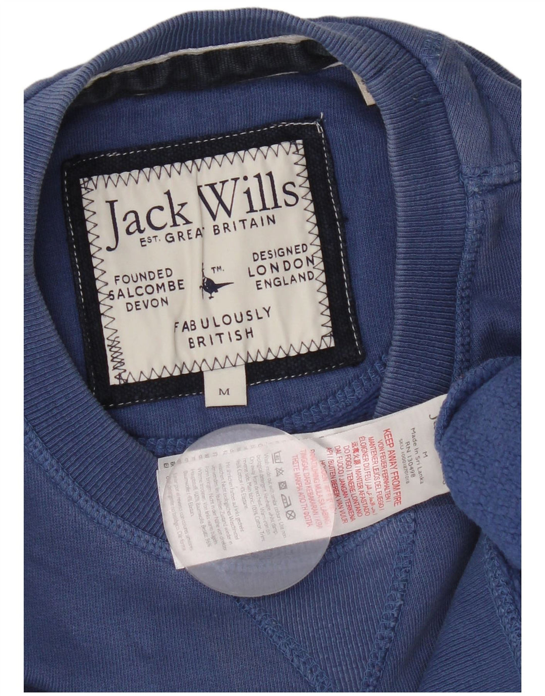 Jack Wills Herren-Sweatshirt mit Grafik, mittelblaue Baumwolle