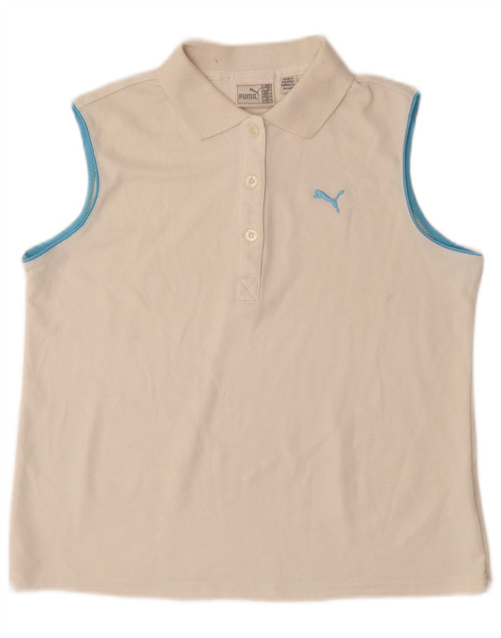 PUMA Damen Ärmelloses Poloshirt UK 14 Medium Off White
