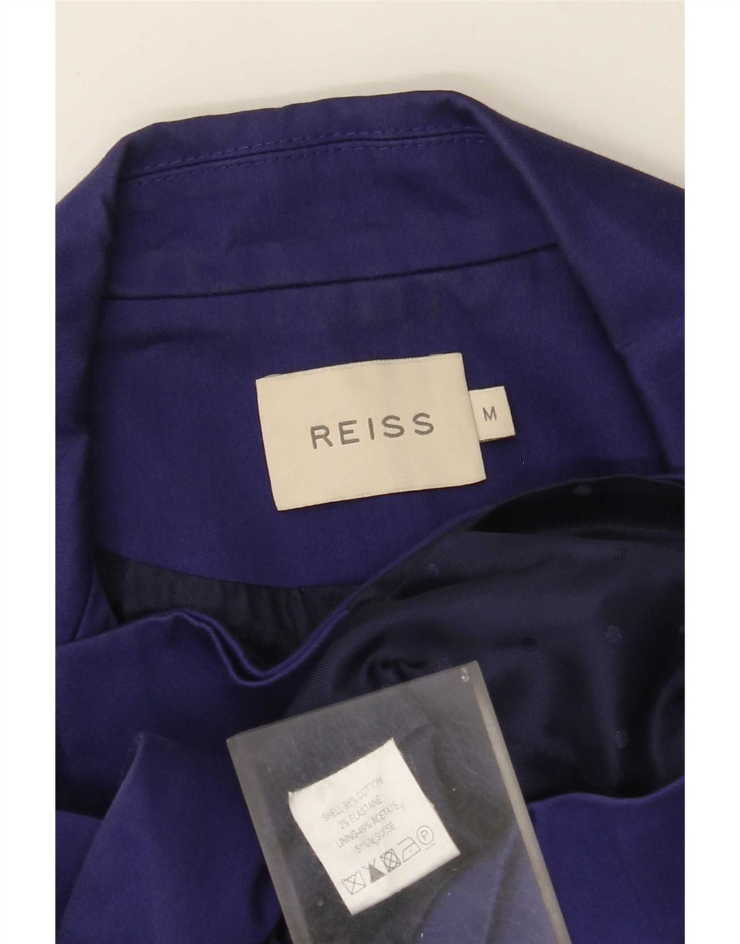 Reiss Damen Crop Zweireiher Blazer Jacke UK 12 Mittelmarineblau