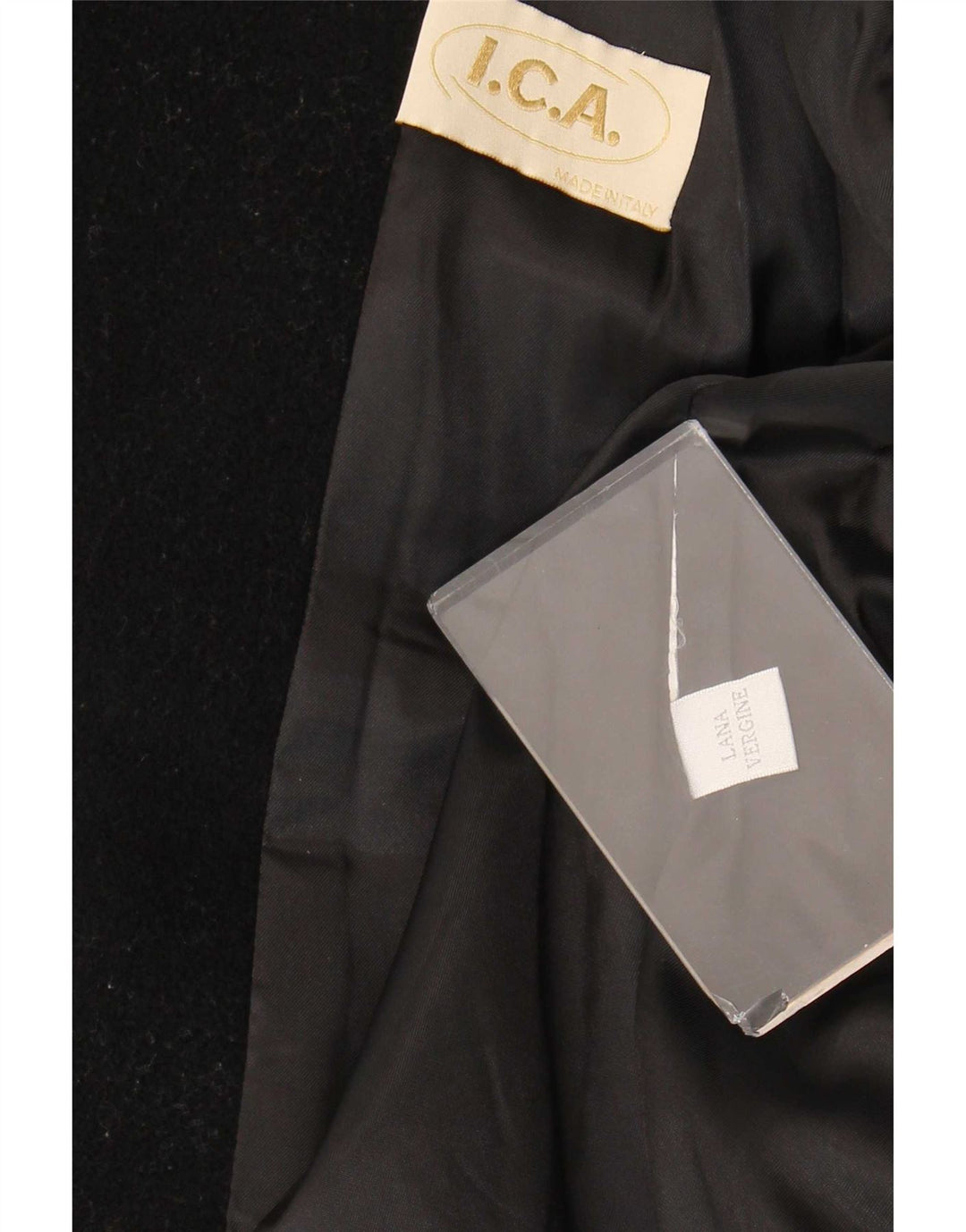 Vintage Damen Mantel UK 14 Mittelschwarze Schurwolle