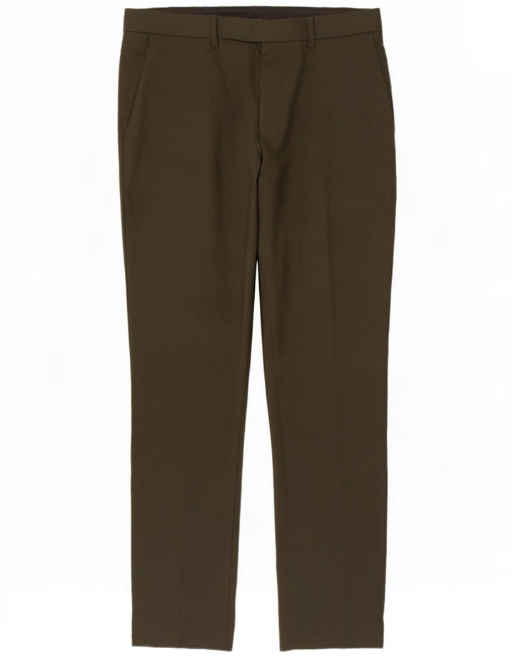 Marks & Spencer Herrenanzughose W34 L31 Khaki Polyester