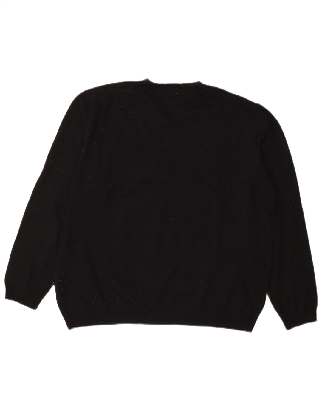 Zara Herren-Pullover mit V-Ausschnitt aus mittelschwarzer Wolle