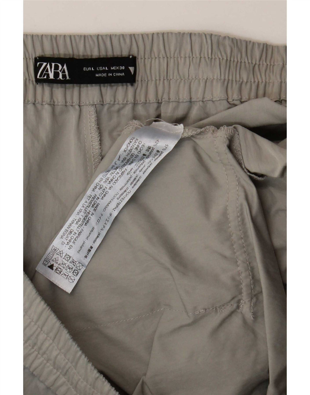 Zara Damen Cargo-Shorts, groß, W30, graues Polyester