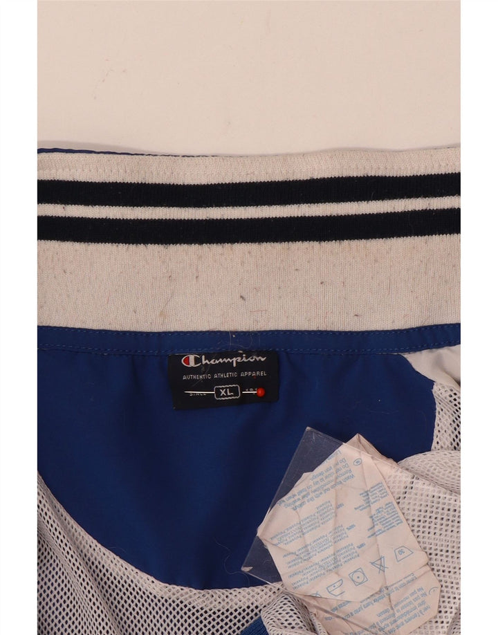 Champion Herren-Trainingsanzugoberteil, XL, blaues Colourblock-Polyester