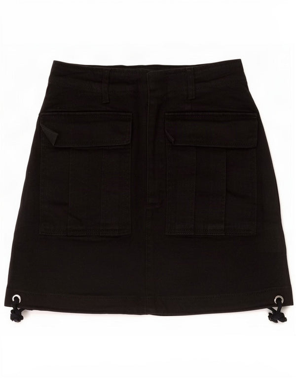 Zara Damen Jeans-Cargorock XS W24 Schwarz