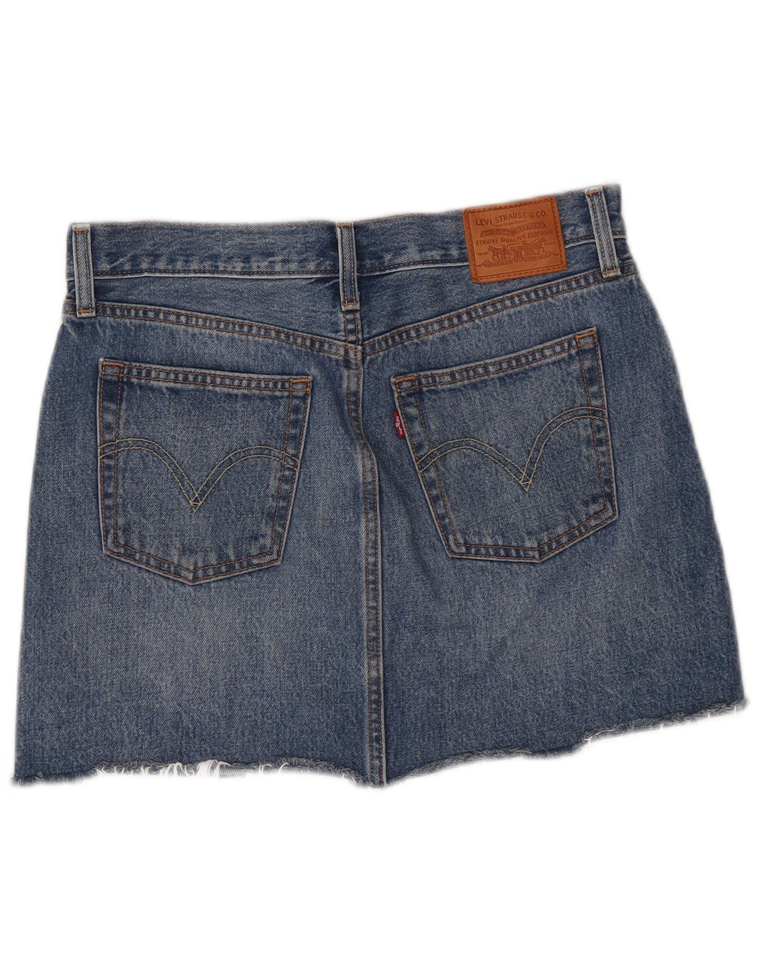 Levi's Damen Mini-Jeansrock mit niedriger Taille, W28, mittelblaue Baumwolle