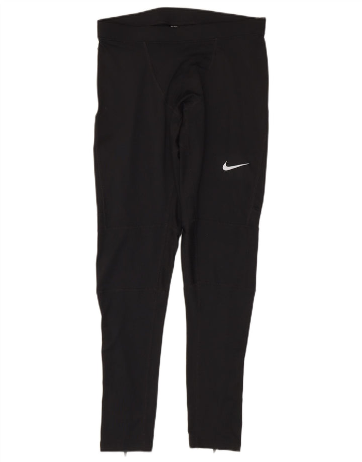 Nike Damen Dri Fit Leggings UK 12 Medium Schwarz Polyester