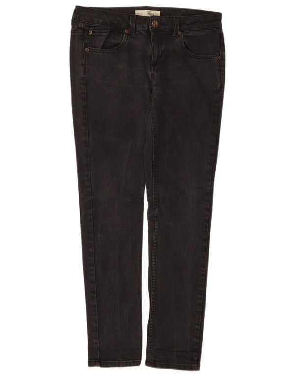 Topshop Damen Baxter Skinny Jeans W30 L30 Schwarze Baumwolle