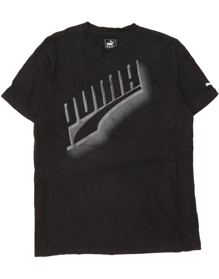 PUMA Mens Graphic T-Shirt Top Large Black Cotton Vintage Puma and Second-Hand Puma from Messina Hembry 