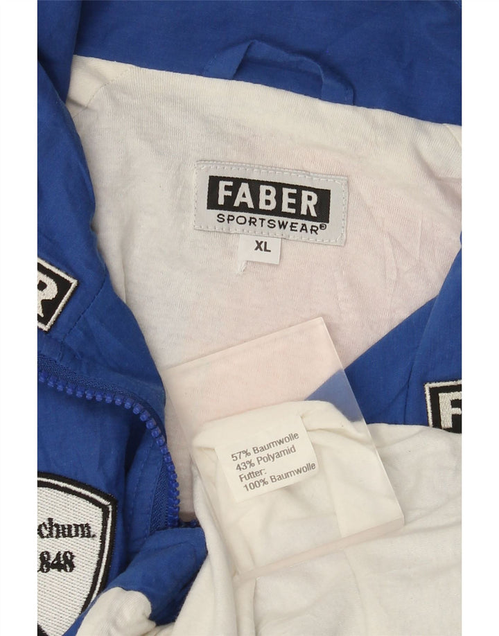 Faber Herren-Trainingsanzug-Oberteil, Jacke, XL, Blau, Colourblock-Baumwolle