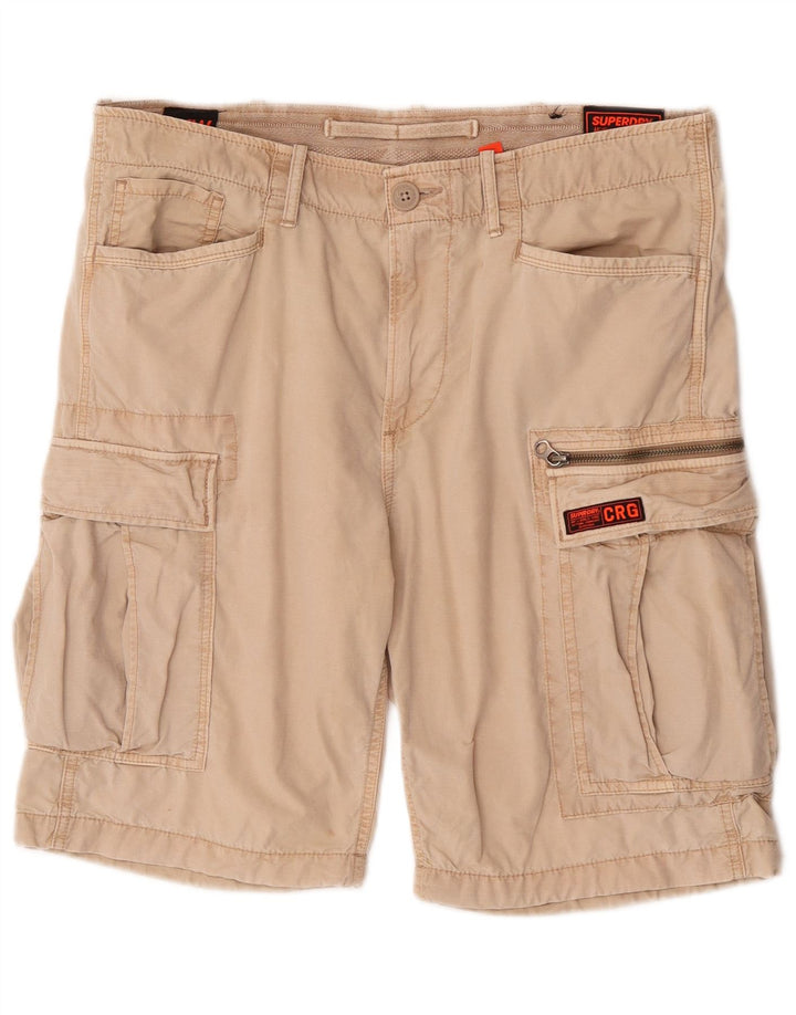 Superdry Herren Cargoshorts W34 Large Beige Baumwolle