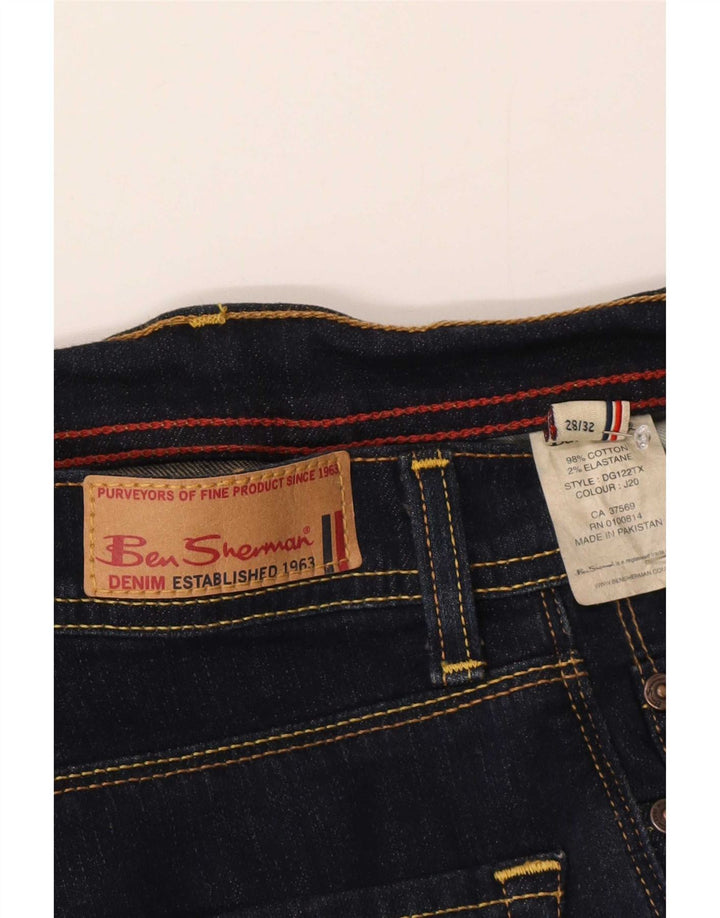 Ben Sherman Damen Bootcut-Jeans W28 L32 Marineblaue Baumwolle