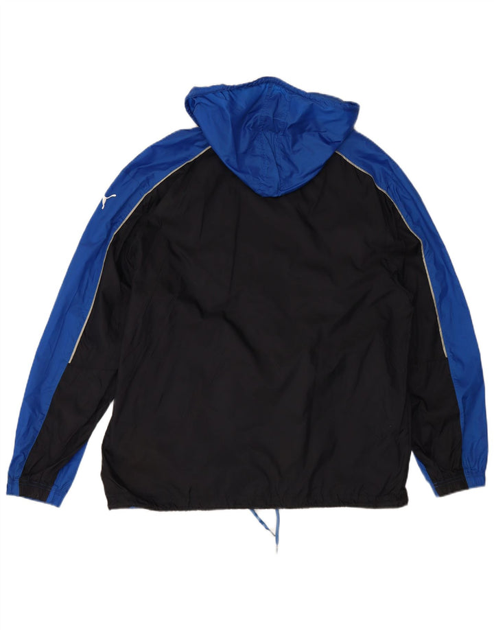 PUMA Herren-Regenjacke mit Kapuze, UK 38, mittelblau, Farbblock