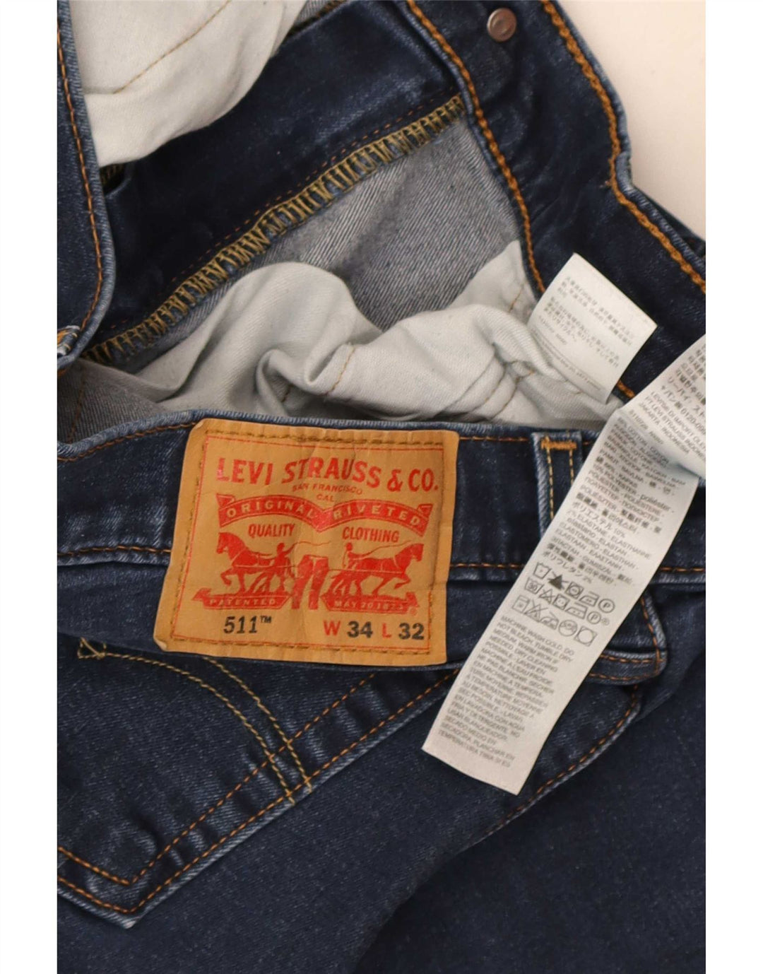 Levi's Herren 511 Slim Jeans W34 L32 Blaue Baumwolle