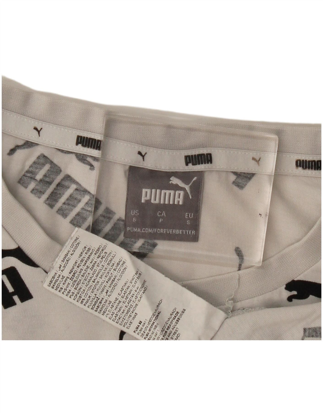 Puma Herren-T-Shirt mit Grafik, Größe S, weiße Baumwolle