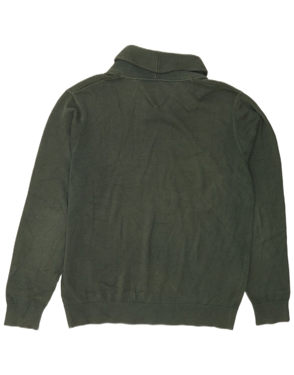 Tommy Hilfiger Herren-Pullover mit Schalkragen, 2XL, grüne Baumwolle