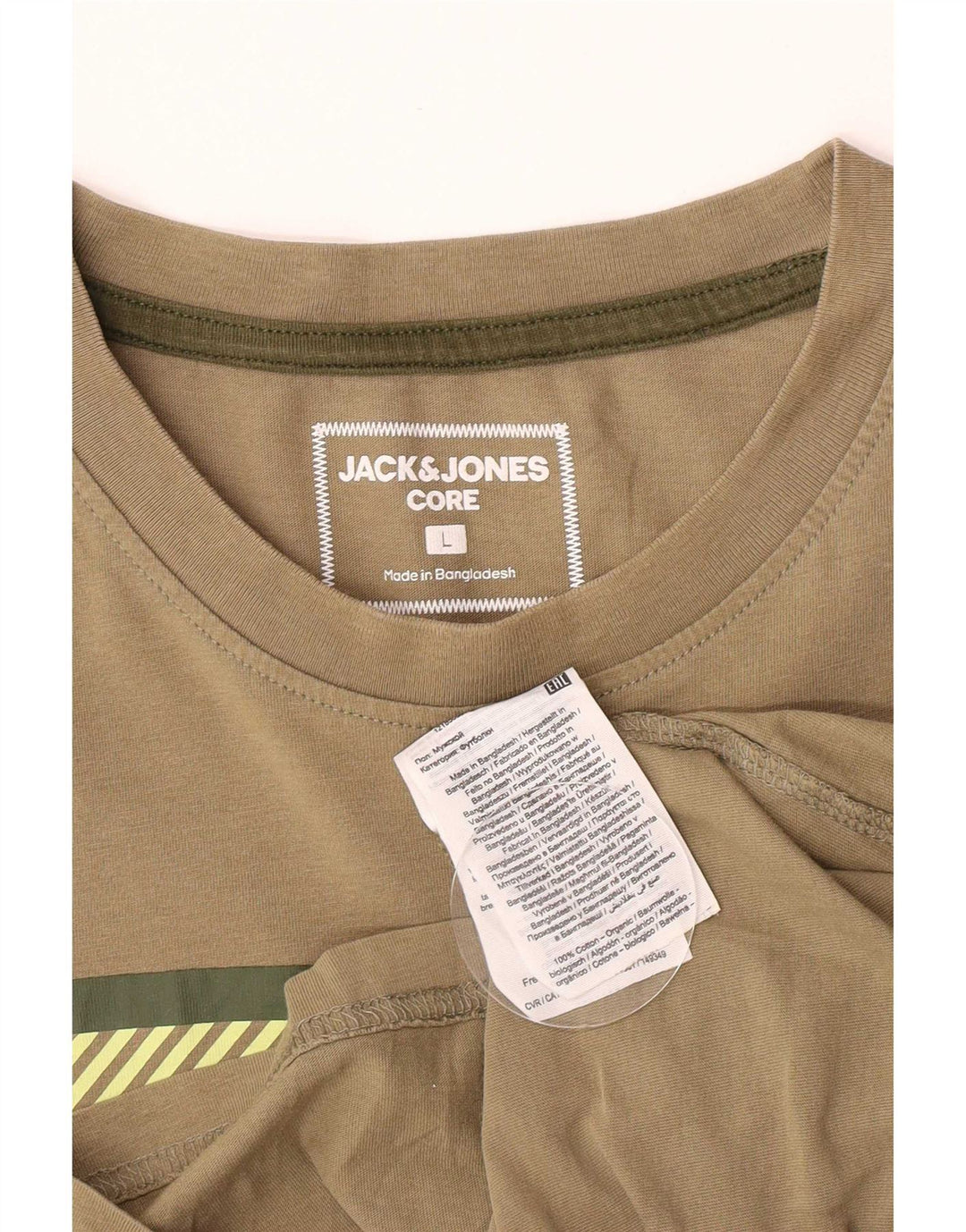 Jack & Jones Herren-T-Shirt mit Grafik, groß, Khaki, Baumwolle