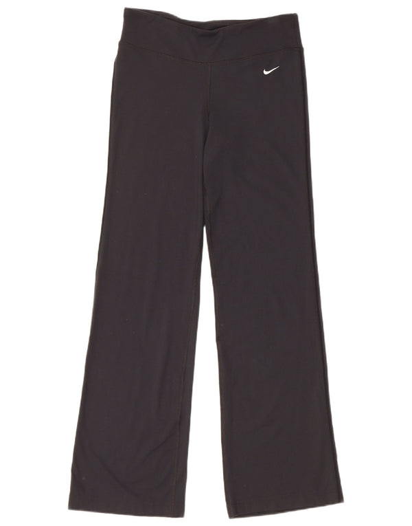 Nike Damen Dri Fit Trainingshose mit weitem Bein, UK 6 XS, schwarzes Nylon