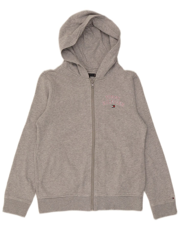 Tommy Hilfiger Kapuzenpullover mit Reißverschluss für Jungen, 13–14 Jahre, graue Baumwolle