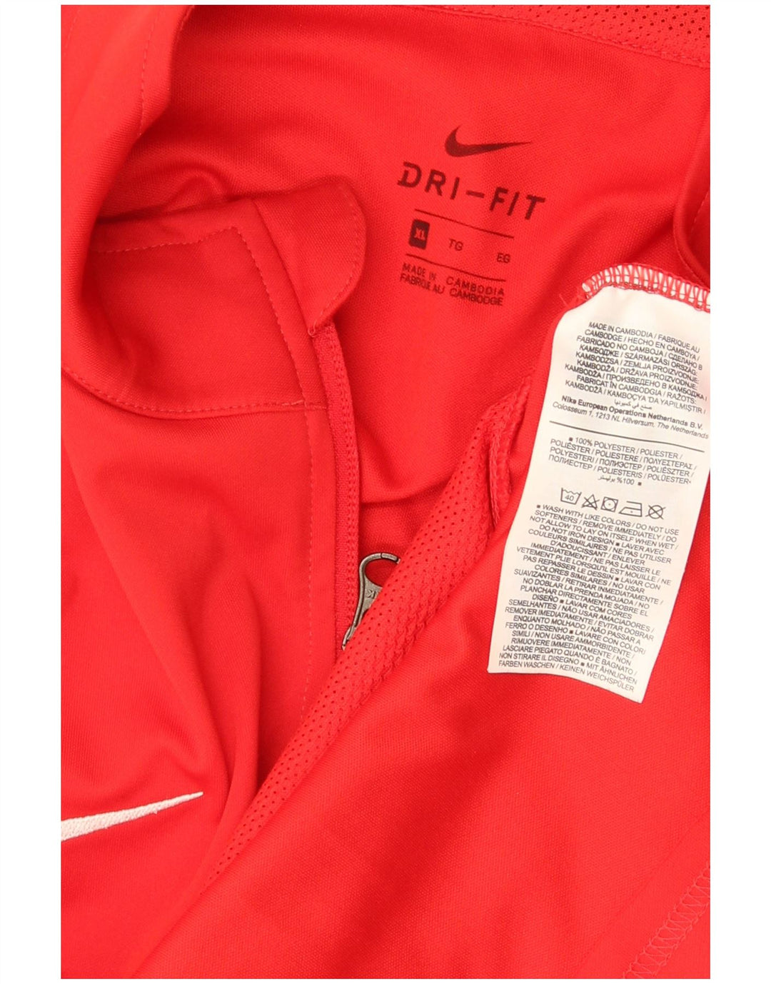 Nike Herren Dri Fit Graphic Trainingsanzug Top Jacke XL Rot Polyester