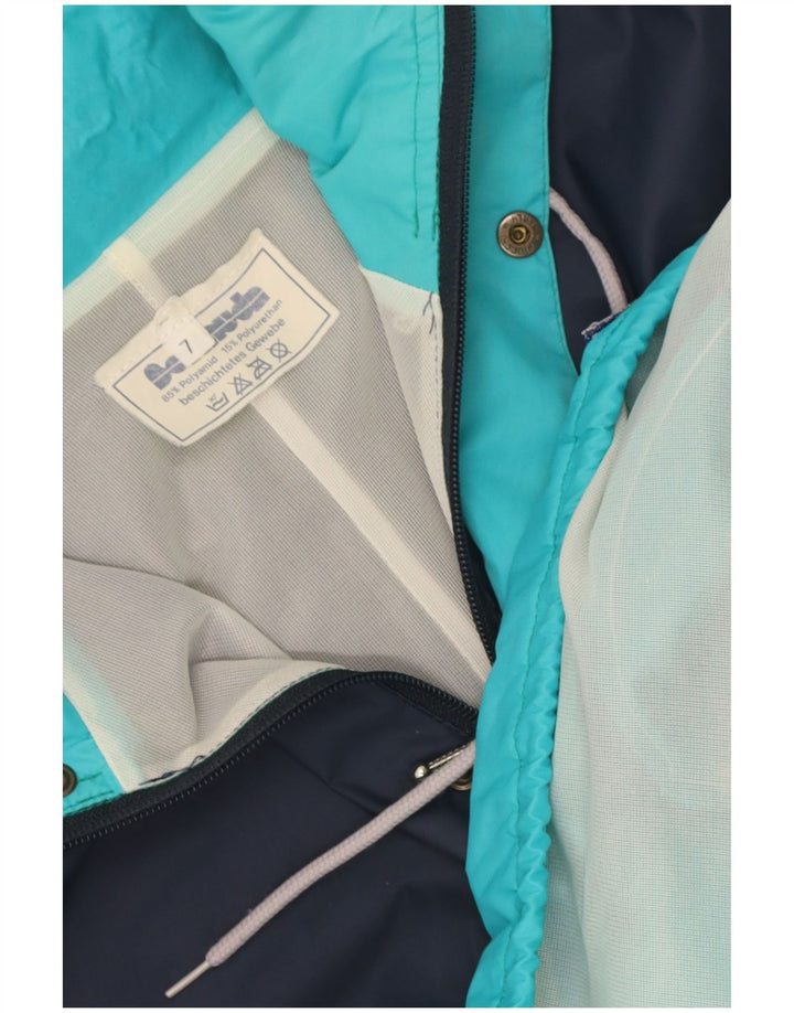Vintage Herren-Regenjacke mit Kapuze, UK 40, groß, mehrfarbig, Farbblock