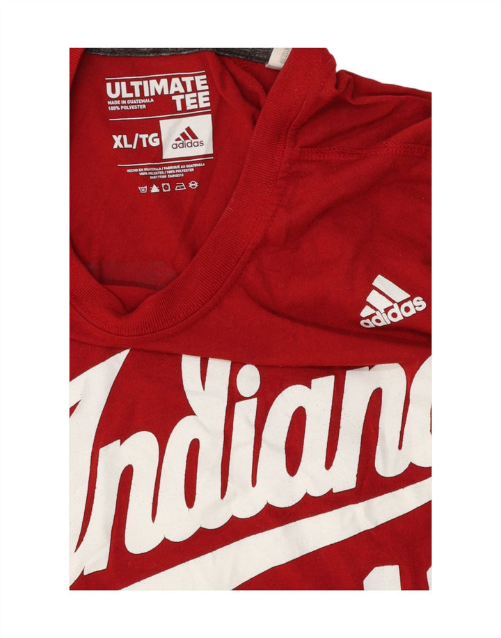 Adidas Herren Indiana Graphic T-Shirt Top XL Rot Polyester