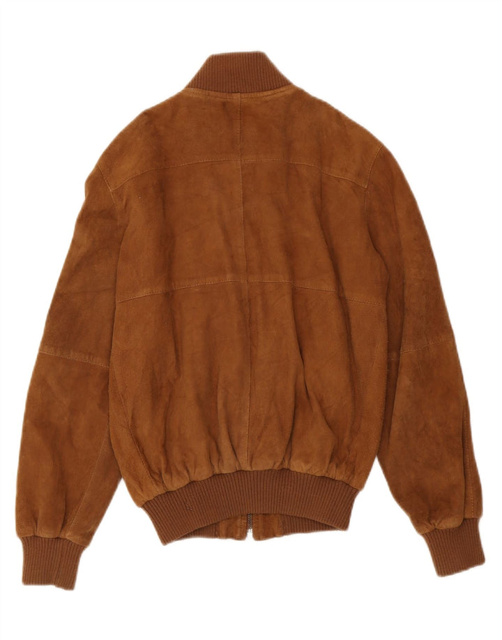 Vintage Damen Bomber Wildlederjacke IT 40 Small Brown