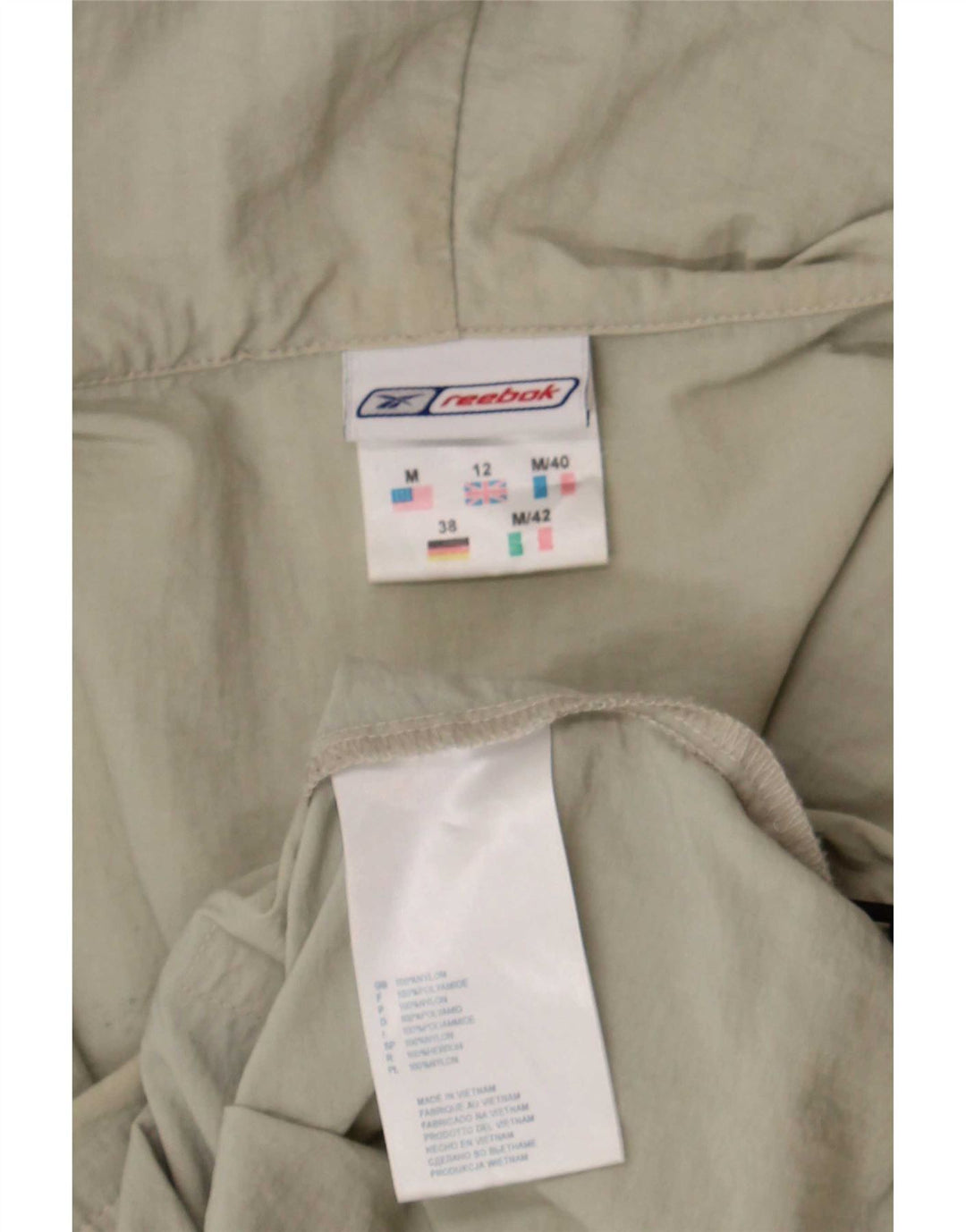 Reebok Damen Kapuzen-Regenjacke UK 12 Medium Beige Nylon