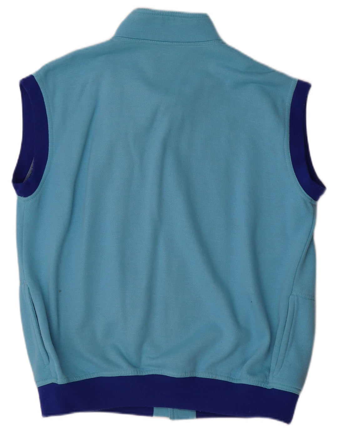 Vintage Herren-Trainingsanzug, ärmellos, Jacke, groß, blau, Farbblock