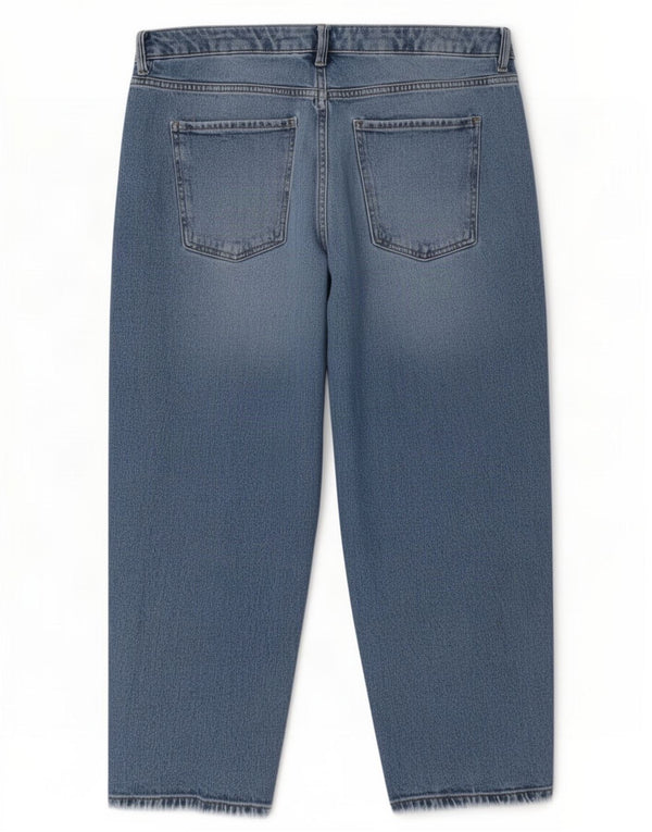 Marks & Spencer Damen Carrot Capri Jeans UK 18 XL W38 L24 Blaue Baumwolle