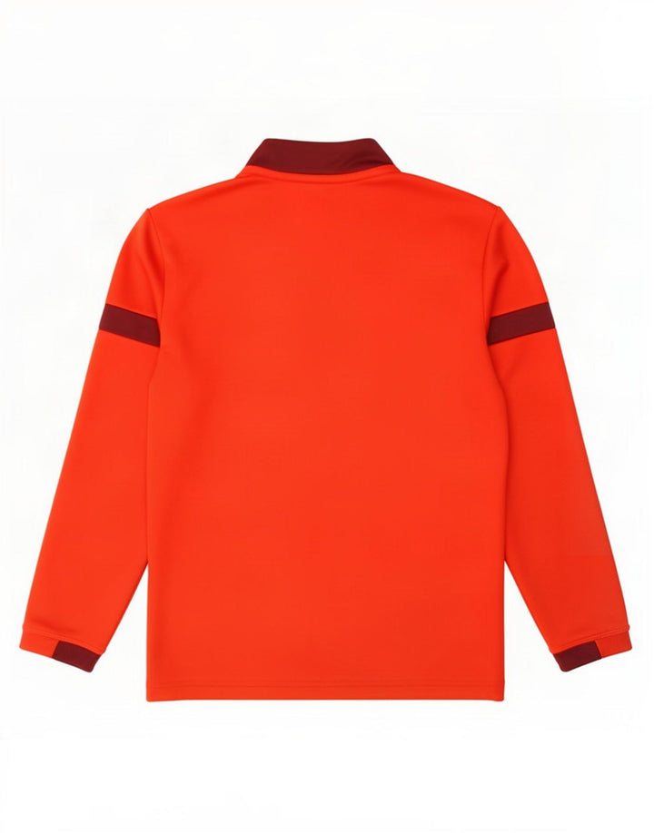 Puma Jungen-Pullover-Trainingsoberteil mit Reißverschluss, 11–12 Jahre, rotes Farbblockdesign