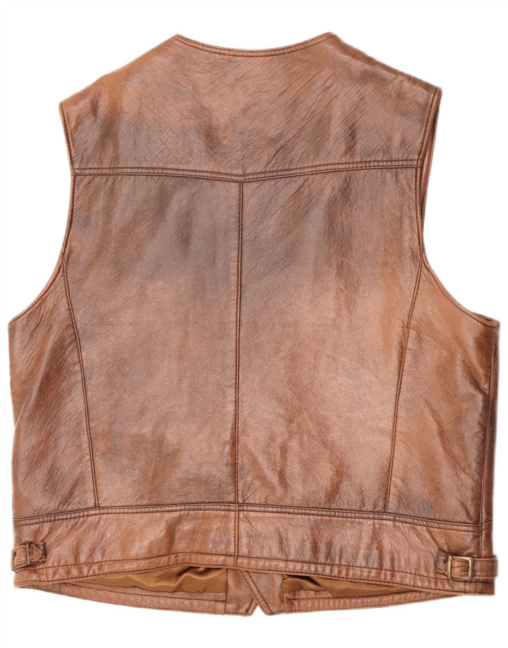 Vintage Herren Lederweste XL Braun