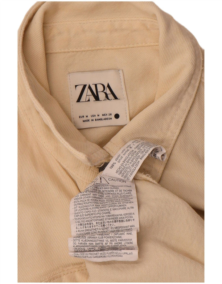 Zara Damen-Jeanshemd in Übergröße, Größe UK 14, mittelgrau, Baumwolle